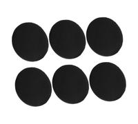 HONITANO 6 pièces PU Cuir Noir Ultra Fin et Doux Poudre Puff Rond Houppettes Maquillage pour Fond de Teint et Poudre Applicateur Visage Portable pour Femmes