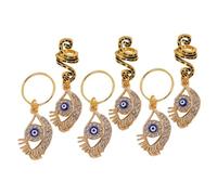HONITANO 6 Pièces Serpent Style Hair Rings With Evil Eye Pendants Metal Hair Spirals Braids Decorations For Women And