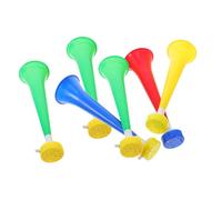 HONITANO 6 pièces Trompettes Jouets Plastique Colorées pour Garçon Fille Cornes de Support pour Jeux et Compétitions Sportives Instrument de Musique Simple pour Fête et Couleur Aléatoire