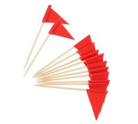 HONITANO 60 Pièces Mini Drapeaux Rouges Triangle pour Cupcakes Décorations Festives Marqueurs Fruits et Fromages Étiquettes Personnalisables pour Buffet Mariage et Anniversaire