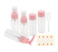 HONITANO 7 pièces Flacons de Voyage Rechargeables Étanches Plastique Transparent pour Shampoing Lotion Cosmétiques Tubes Souples Portables pour Trousse de Toilette Femme
