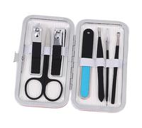 HONITANO 7 pièces Kit Manucure Complet Portable avec Coupe Ongles Voyage Ciseaux Multifonctions Pince à Épiler et Étui PU pour Maison et Déplacements