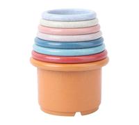 HONITANO 8 pièces Jouets de Bain Empilables Géométriques pour Garçon Fille Tasses Légères et Colorées Éducatives pour Jeu Eau et Apprentissage des Formes