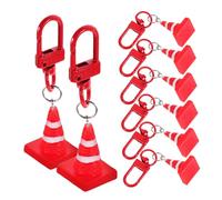 HONITANO 8 pièces Porte-clés Cône de Circulation Pendentif Suspendu Décoratif Rouge pour Sacs Clés Accessoires Polyvalents Fête