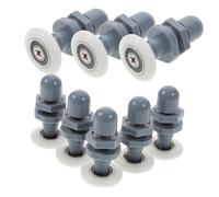 HONITANO 8 pièces Roulettes pour Porte de Coulissante Caoutchouc Résistant Guide et Roulement Silencieux pour Cabine de Accessoires de Remplacement pour Porte Verre