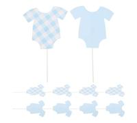HONITANO 96 Pièces Décorations Cake Topper Bodysuit Bleu Double Face pour Shower Garçon et Anniversaire de Cupcake Picks Thème