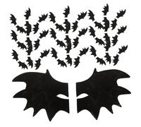 HONITANO Ailes De Chauve-souris Diy 50 Pièces Petite Taille En Feutre Noir Pour Costume Halloween Accessoires Vestimentaires Fête Décoration