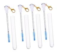 HONITANO Applicateur de Faux Cils Portable Bleu en Acrylique, Lot de 4pcs Brosses à Sourcils en Tube Léger pour Maquillage Quotidien et Voyages D'affaires
