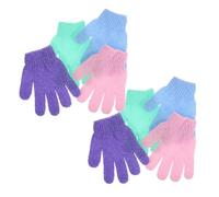 HONITANO Bain Exfoliant Corps En Nylon 4 Paires à Cinq Doigts Séchage Rapide Pour Utilisation Gels Bain Et Sels Marins Femmes Et Hommes