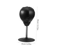 HONITANO Balle de Boxe de Bureau avec Ventouse Balle Stress pour de Pression de Fitness des Doigts avec Support à Ressort Noir