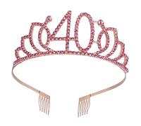 HONITANO bandeau d'anniversaire reine du 40e anniversaire strass or rose accessoires de cheveux accessoire de cheveux pour femmes décoration joyeux anniversaire Hectwear des filles Doré