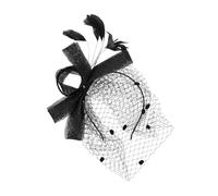 HONITANO Bandeau Mariage Noir avec Grand Maille Accessoires de Cheveux Festifs pour Femmes - Cosplay et Fête Tenue Banquet Élégante