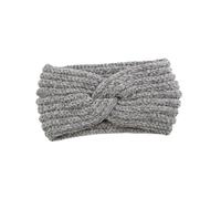 HONITANO Bandeau Sport Femme Laine Gris Headband Crocheté Cross Style Cache Oreilles Doux et Extensible pour Exercices et Usage Quotidien