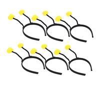 HONITANO Bandeaux Pelucheux Pompon 6 Pièces Taille Unique Style Dessin Animé Jaune Pour Filles Serrage-têtes De Fête Accessoires Cosplay Et Photo