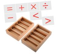 HONITANO Boîte à Fuseaux Montessori Jouet D'apprentissage des Chiffres en Bois pour Tout-petits, Taille Familiale, Cartes de Symboles Mathématiques, Développement Logique et Éveil