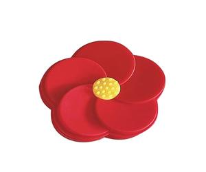 HONITANO Boîte à Lentilles de Contact Portable Rouge en Plastique Miroir de Fleur Légère, Mise Votre Paquet