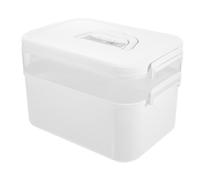 HONITANO Boîte à Outils Manucure à Poignée Boîte de Rangement Double Couche Blanche pour Accessoires Nail Art Usage Professionnel et Personnel Transport Facile