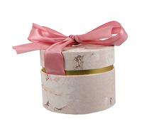 HONITANO Boîte à Papier Ronde Flanelle pour Mariage Conteneur de Souvenirs Élégant Rose pour Événements et Décorations de Fête