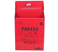 HONITANO Boîte Aux Lettres Murale Vintage Fer Robuste avec Serrure Style Américain Boîte Extérieure Pratique pour Maison et Entreprise Capacité Rouge