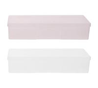 HONITANO Boîte de Rangement pour Outils de Manucure 4 Pièces Organisateur Compact et Léger Blanc et Rose Étui Pratique Couvercles Sécurisés pour Maison et Voyage