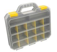 HONITANO Boîte Rangement Outils avec Compartiments Amovibles Mallette Portable pour Visserie et Petites Organisateur Transparent pour Accessoires et Quincaillerie