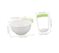 HONITANO Bol Mixeur pour Garçon Fille Portable Vert et Blanc Bol Broyeur Manuel Chaleur pour Purée de Légumes Fruits Poisson et Poulet Préparation Rapide Daliments Lisses