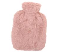 HONITANO Bouillotte 1000 Ml Housse Peluche Rose Effet Lapin, Paquet D'eau Chaude Réutilisable, Chauffe-mains Compact En Pvc, Utilisation Hiver Maison Et Bureau, Accessoire Thermothérapie Féminin