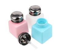 HONITANO Bouteille de Dissolvant pour Vernis à Ongles 3Pcs 100Ml Étanche en Acier Inoxydable Presse Liquide Rechargeable