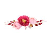 HONITANO Bride Hair Vine Bridal Headband With Realistic Faux Peony Flowers Lightweight Simulated Flower Wreath For Chinese Style Wedding Outdoor Rustic Bohemian Ceremonies