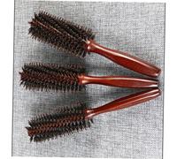 HONITANO Brosse à Cheveux Ronde en Bois avec Poils de Sanglier et Nylon pour Coiffage Anti-frisottis, Design Spiralé pour Brushing et Cheveux Bouclés, Couleur Marron Couleur Aléatoire