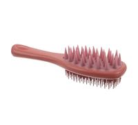 HONITANO Brosse à Shampoing à Long Manche Rouge Double Face en Silicone, Peigne de Massage du Cuir Chevelu, Exfoliation Douce pour Cheveux Secs et Mouillés, Outil Multifonction Soins