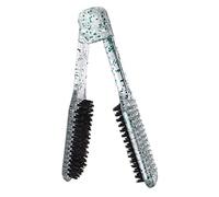 HONITANO Brosse Lissante Double Face à Pince Moyenne Transparent Paillettes Poils de Sanglier pour Femmes Coiffure Professionnelle et Usage Domicile