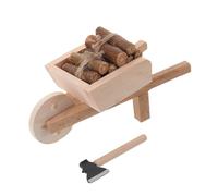 HONITANO Brouette Miniature avec Bois de Chauffage, brouette Miniature pour Maison de poupée, modèle réduit de Chariot pour Figurines, décoration de Paysage
