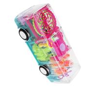 HONITANO Bus Électrique Lumineux avec Mécanisme Transparent, Modèle Réduit en Plastique, Éducatif pour Garçon et Filles de 1 à 3 Ans, Voiture Musicale Sons et Lumières, Présent Éducatif