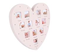 HONITANO Cadre Photo Première Année Bébé Lumineux de Cœur Cadre Mural 12 Mois Croissance Dimensions 335X32 CM Couleur Rose pour Souvenir Bébé sans Pile