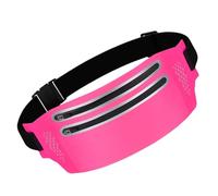 HONITANO Ceinture Running avec Double Zip Pochette Téléphone Ajustable pour Femmes Banane Ultra-mince pour Course Randonnée et Activités Extérieures Rose