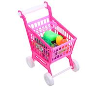 HONITANO Chariot de Courses pour Garçon Fille Simulation Mini Caddie Rose avec Rangement Éducatif pour Fille Garçon pour Développer Motricité et Rangement
