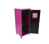 HONITANO Coffret de Rangement Maquillage Métallique Compact Rose Fuchsia, Mini Armoire à Tiroirs pour Bureau, Organisateur de Cosmétiques Multifonction avec Compartiments, pour Coiffeuse