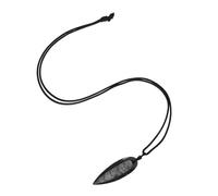 HONITANO Collier Pendentif Pierre Fossile Orthocère Grand Format Poli, Accessoire Minéral Pour Femmes, Bijou Décoratif Et Éducatif, Présent Collectionneur Histoire Ancienne, Usage Quotidien