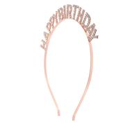 HONITANO Couronne Strass Happy Birthday Accessoire De Fête Unique Pour Anniversaire Bandeau Doré Décoration Photo Créative