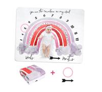 HONITANO Couverture pour Bébé 120X100 CM en Flanelle Douce 3 Pièces 1 Couverture 1 Cadre 1 Flèche pour Séance Photo -Né Accessoire Photo Mois Garçon Fille