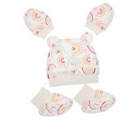 HONITANO Ensemble Chapeau Bébé en Coton et Couvre-pieds Anti-griffures, né Unisexe, Doux et Confortable, Kit Trousseau Naissance Multicolore, Présent pour Maternité