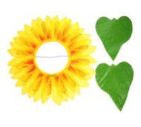 HONITANO Ensemble Coiffure Tournesol 42 Cm avec Moufles Feuilles Verts, Accessoires de Costume pour Fête et Cosplay, Couvre-Chef Floral Amusant pour Soirée Dansante et Déguisement Fleur