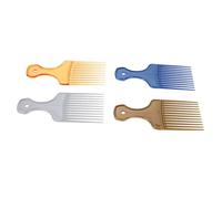 HONITANO Ensemble de 4 Peignes à Dents Larges pour Coiffeur, Plastique Solide, Couleurs Noir Bleu Roi Argenté Or, Coiffage Professionnel Hommes et Femmes, Salon ou Usage Quotidien