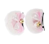 HONITANO Épingles à Cheveux Oreilles Ours Double Nœud Adorable Pince à Cheveux Décorative Peluche Jolie Coiffe De Cosplay