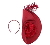 HONITANO Exaggerated Women Fascinator Hat Headband With Flower And Plumes Vintage Tea Hat For Bridal Party Cocktail And Tea Party Headwear