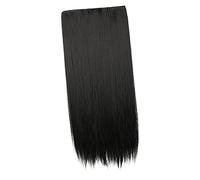 HONITANO Extensions De Cheveux Longs Et Raides Noirs Synthétiques à Clipser, 2 Pièces 80 Cm, Postiches Pour Femmes, Coiffure Naturelle Sans Traces, Adaptés Usage Quotidien