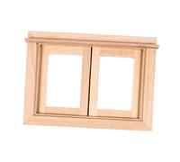 HONITANO Fenêtre à Deux Compartiments Bois Décoration et pour Maison Miniature DIY Accessoire Décoratif Compact pour Aménagement Poupée