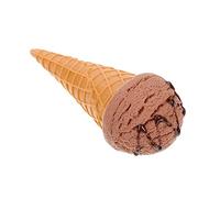 HONITANO Figurine De Glace en Forme De Cône Réaliste Fausse Glace Artificiel pour Enfant Simulation D'Affichage Souple Fausse Glace Anniversaire Petite Glace Au Chocolat PVC