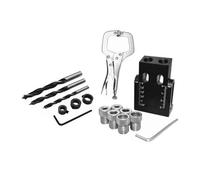 HONITANO Guide de Perçage Oblique Alliage Aluminium pour Bois Kit de Positionnement et Gabarit Percage Facile à Monter Outil de Guidage pour Perçage Précis et Rapide